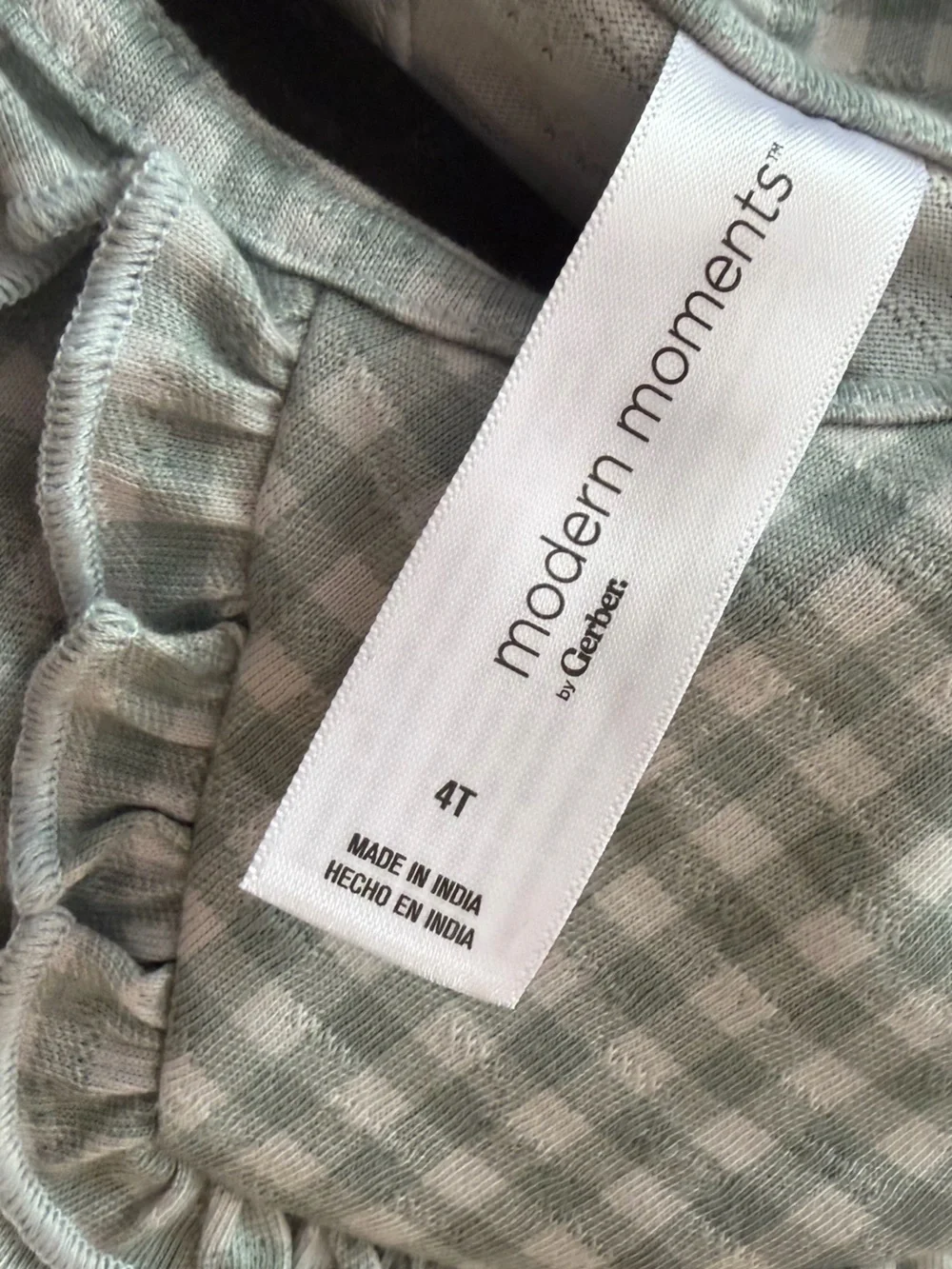 Modern Moments by Gerber Matching Gingham Set NWT Size 4T